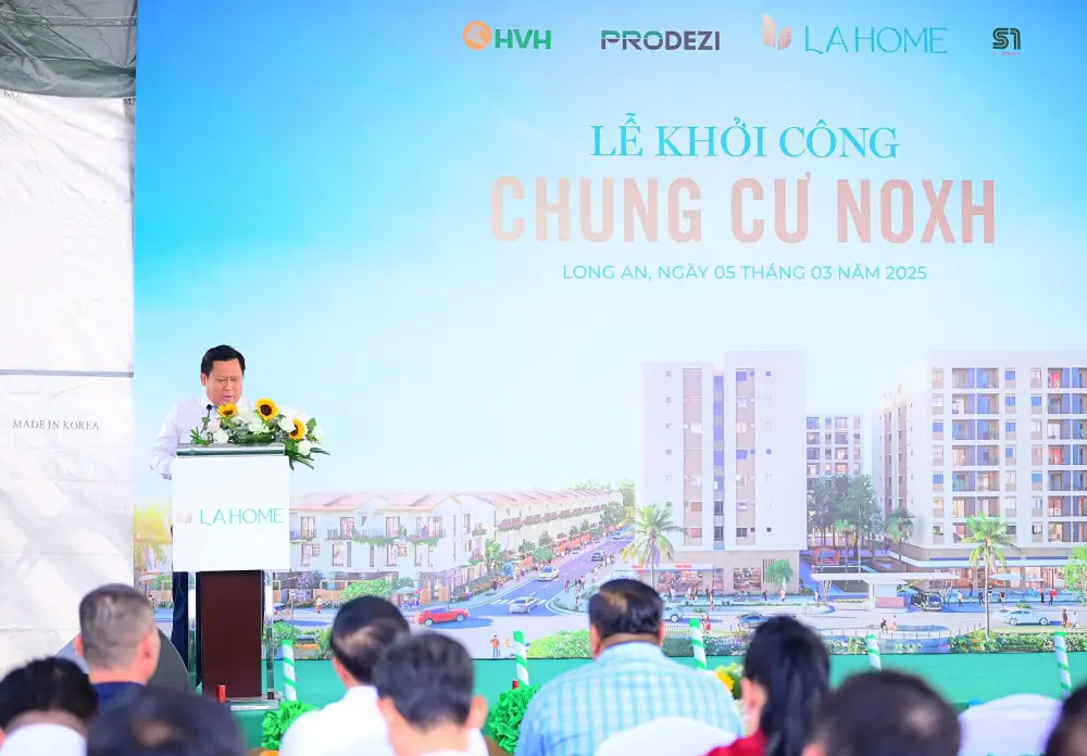 Phó Chủ tịch UBND tỉnh - Huỳnh Văn Sơn nhấn mạnh, Dự án này góp phần hiện thực hóa mục tiêu phát triển nhà ở xã hội của tỉnh